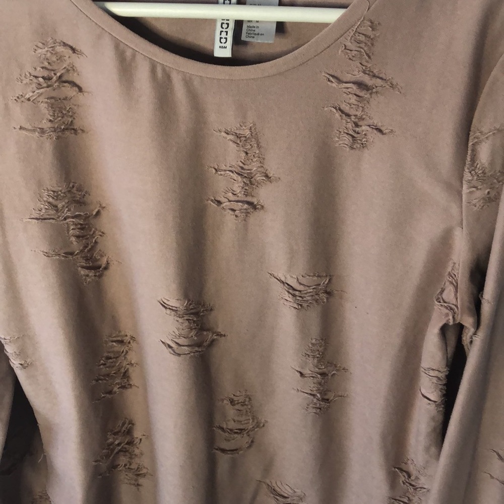 Brown long sleeve top, longer in the back - Picture 8 of 9